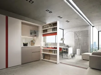 Cucina Moderna Kitchen Box Ambiente 10 minicucina trasformabile e integrabile nei programmi Living & Young System di Clei