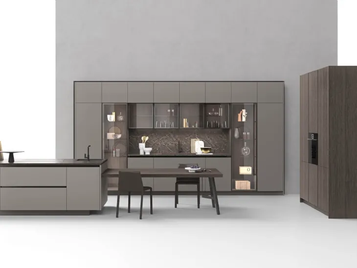 Cucina Moderne Logica LO Rovere Ghiro e laccato Arena di Valdesign