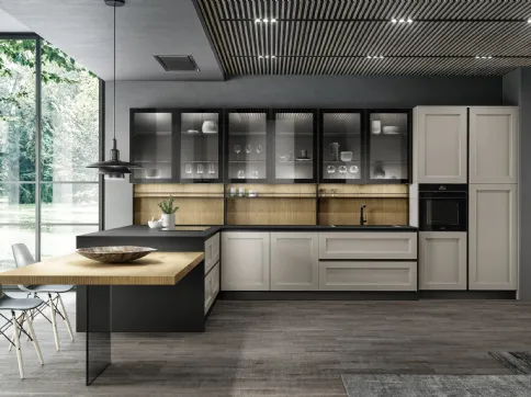 Cucina Moderna Meg 02 con penisola di Arredo3